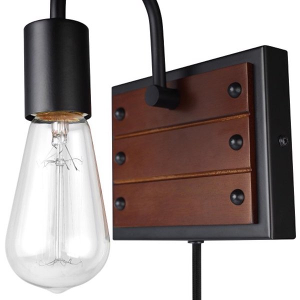 Globe Electric Williams 1-Light Matte Black Wall Sconce 51802